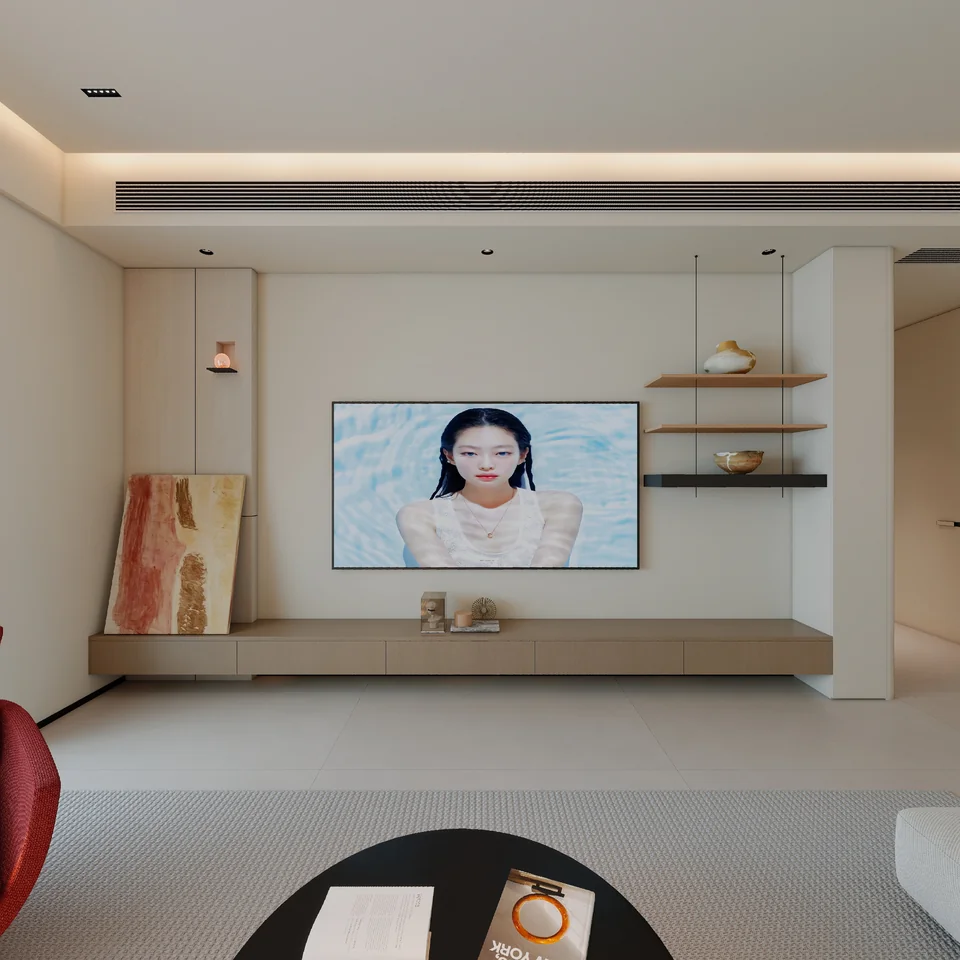 Soft White Family Residence design visualization