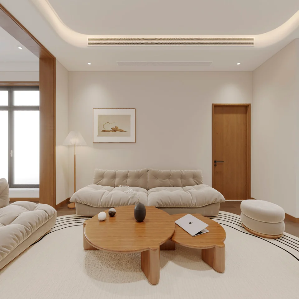 Warm White Townhouse design visualization