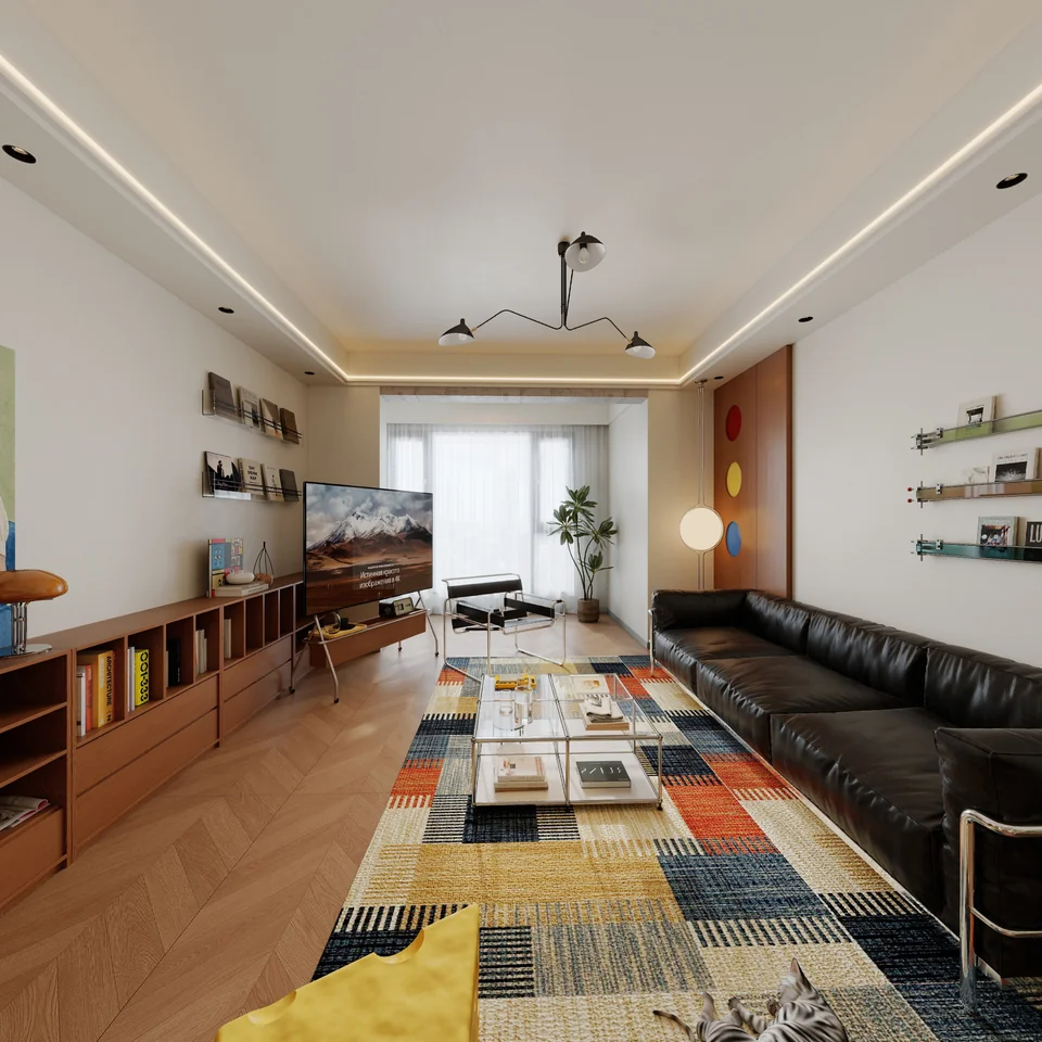 Playful Bauhaus Residence design visualization