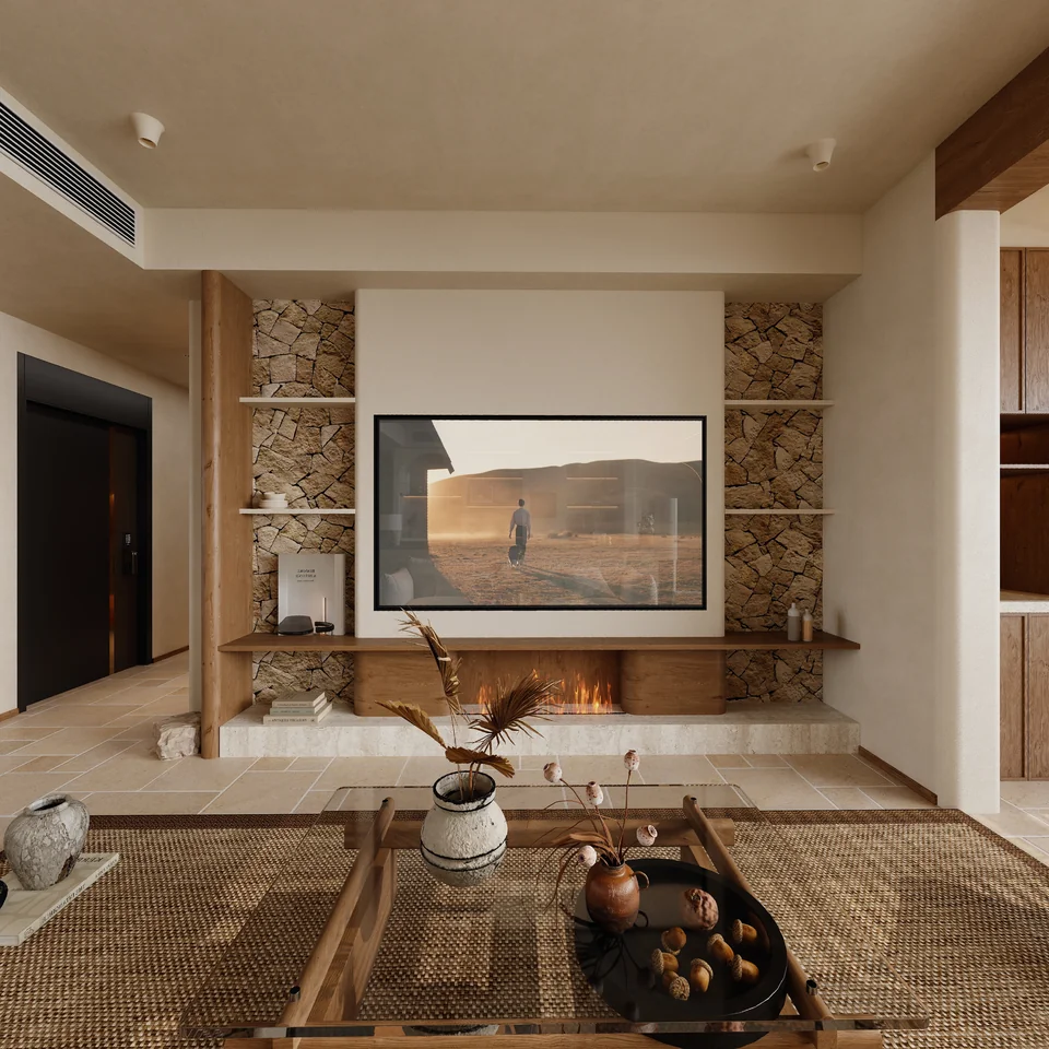 Warm Mediterranean Residence design visualization